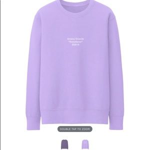 ISO Ariana Grande purple lilac sweater.
